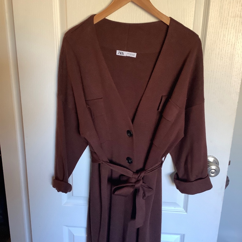Zara Maxi rust red shacket